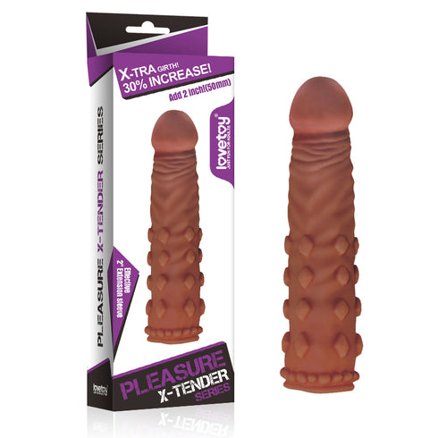 Pleasure X-Tender Penis Sleeve Brown